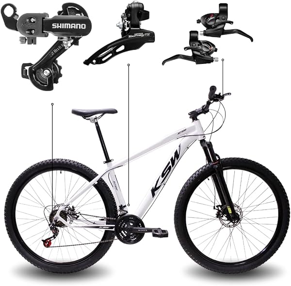 Bicicleta Aro 29 KSW XLT 21 Marchas Câmbio Shimano Freio a Disco
