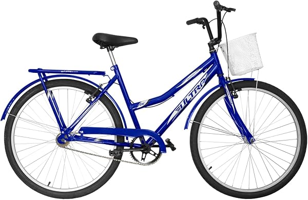 Bicicleta de Passeio Ultra Bikes Summer Vintage Retrô Aro 26 Reforçada Freio V-Brake Azul