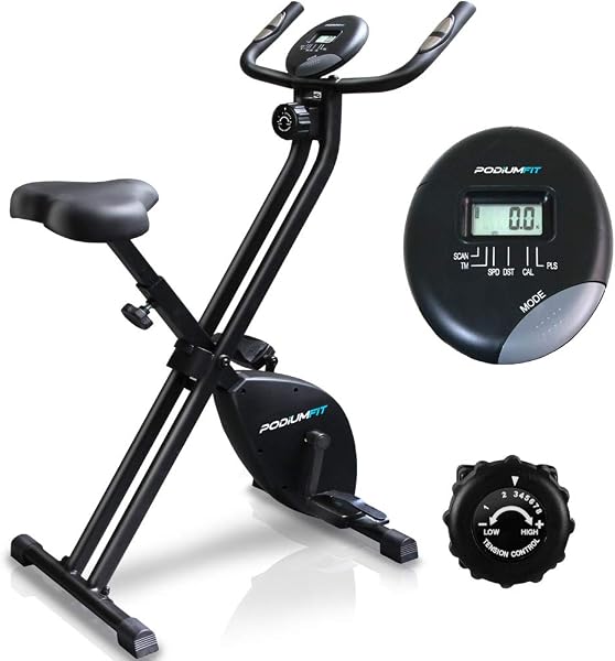 Bicicleta Ergométrica Dobrável PodiumFit X-BIKE 100 Magnética 8 Cargas Silenciosa