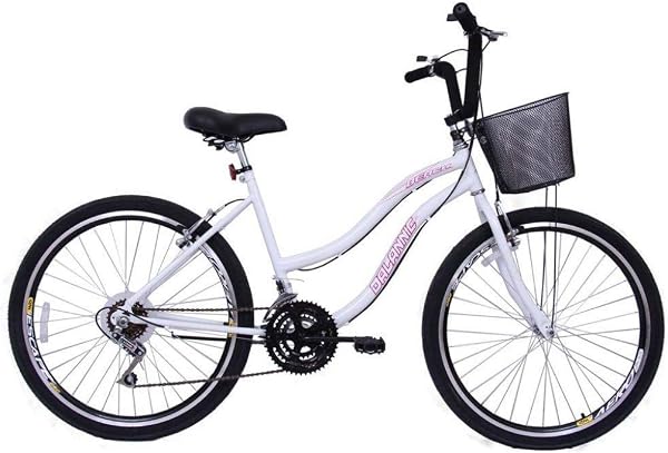 Bicicleta Feminina Dalannio Beach Aro 26 18 Marchas com Cesta