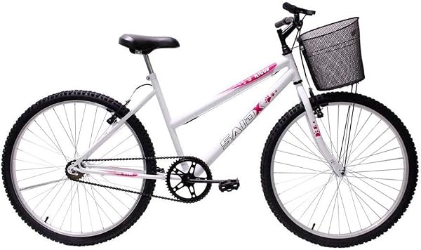 Bicicleta Feminina Saidx Mono Aro 26 Sem Marcha com Cesta Cor Branca