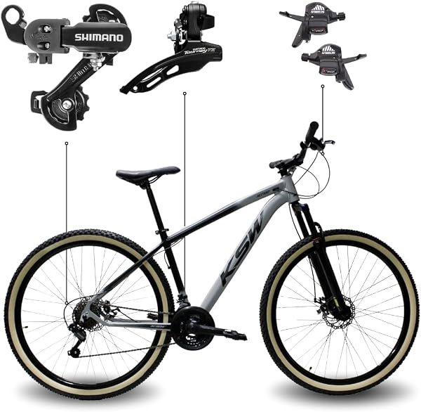 Bicicleta KSW XLT 100 Aro 29 Alumínio 21 Velocidades Freio Hidráulico Shimano