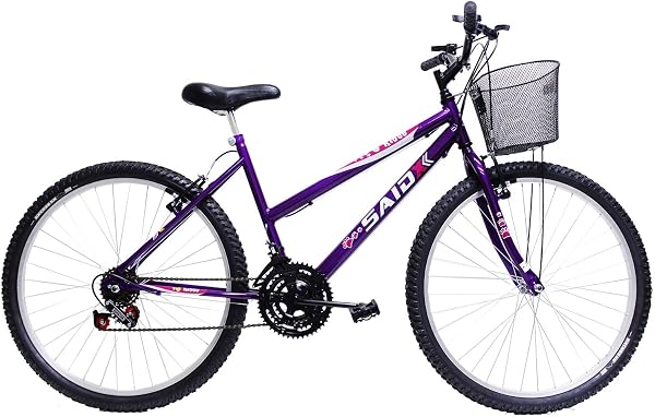 Bicicleta Saidx Feminina Aro 26 18 Velocidades Freio V-brake Cor Violeta