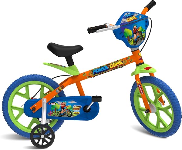 Brinquedos Bandeirante Bicicleta Aro 14 Power Game Laranja