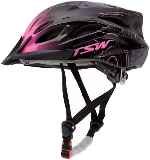 Capacete de Ciclismo Feminino TSW Raptor 3 Tamanho M 54/58cm com LED Traseiro e Viseira