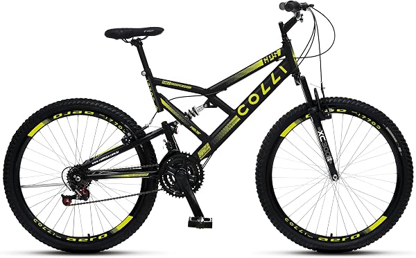 Colli Bike GPS 148 Dupla Suspensão Freios V-Brake Aro 26 Aero 36 Raias 21 Marchas