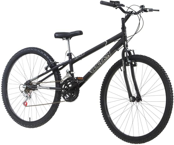 Ultra Bikes Passeio Rebaixada Aro 26 Reforçada V-Brake 18 Marchas Preto Fosco